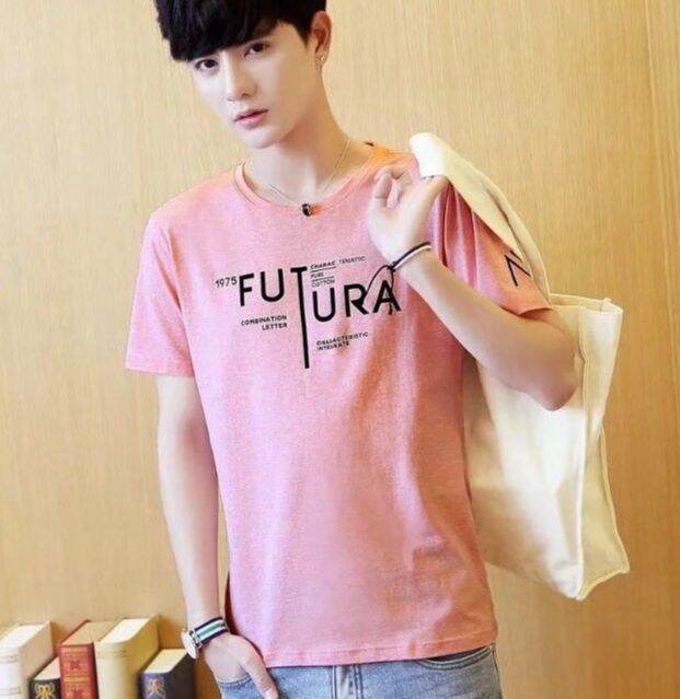 vk-เสื้อยืดคอกลมแขนสั้น-ผู้ชาย-แต่งลายด้านหน้า-รุ่น-5357