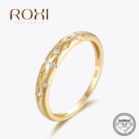 ROXI แหวน925เงินสเตอร์ลิง D สำหรับผู้ชายผู้หญิง VVS1เพชรโมอิสซาไนต์แหวนใส่นิ้วต้นฉบับสำหรับงานหมั้นงานแต่งงานขนาด6/7/8 twzhvj