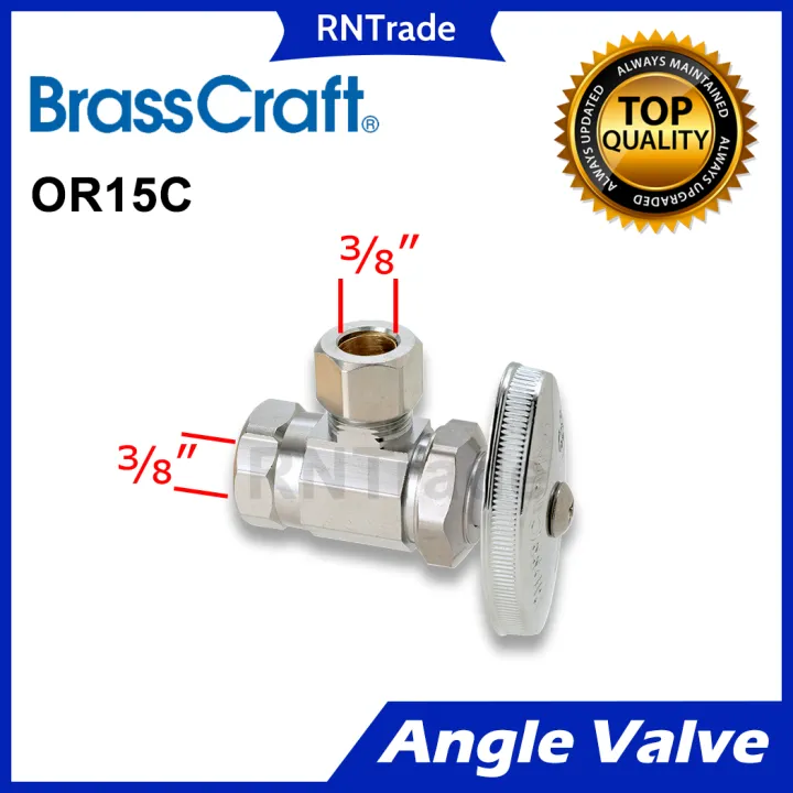 Brasscraft Angle Valve 3/8" FIP Inlet x 3/8" OD OR15C, Chrome Finish