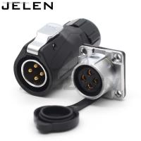 △✥❐ XHE20 IP67 2/3/4/5/6/7/8/9/10/12 pin Waterproof connector M20 Panel mount power cable connector plug and socket