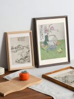 ❂◘ Solid wood new Chinese style framed calligraphy and painting oil photo frame sketch puzzle outer American picture hanging wall