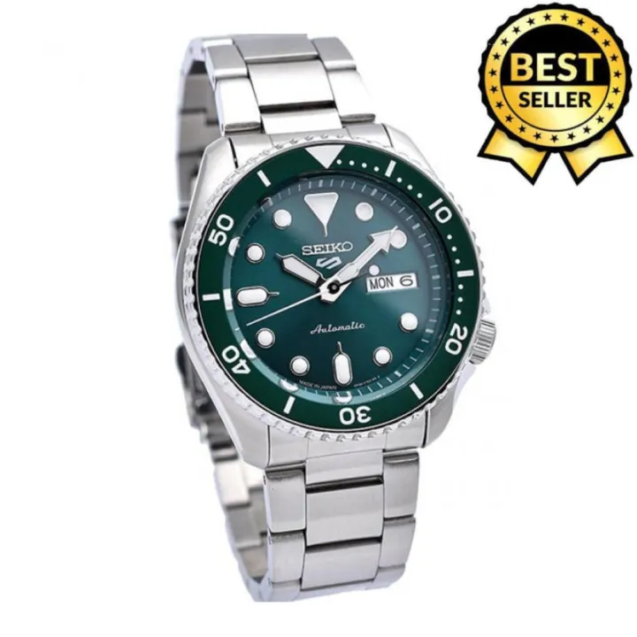 Seiko SRPD Expensive 5 Sports Water Resist Day & Date Auto Hand Movement  Silver Green Men's Watch | Lazada PH