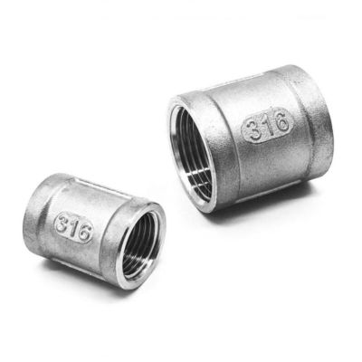 316 Stainless Steel Socket Pipe Fitting 1/4 quot; 3/8 quot; 1/2 quot; 3/4 quot; 1 quot; 1 1/4 quot; 1 1/2 quot; BSP Female Thread Connector Coupling Adapter