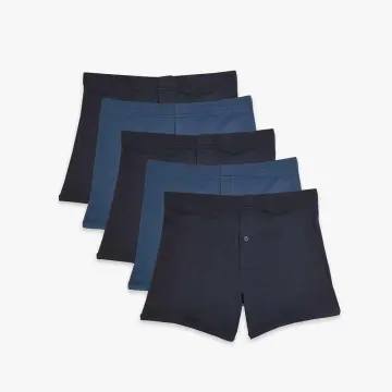 Marks & Spencer 3 Pack Pure Cotton Polka Dot Woven Boxers Dark Blue