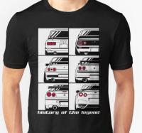 Baju Pria Mode Keren Jepang Mobil Niss Skyline History Of The Legend 100% Kaus Katun Kustom Remaja Aldult Uniseks S-4XL-5XL-6XL