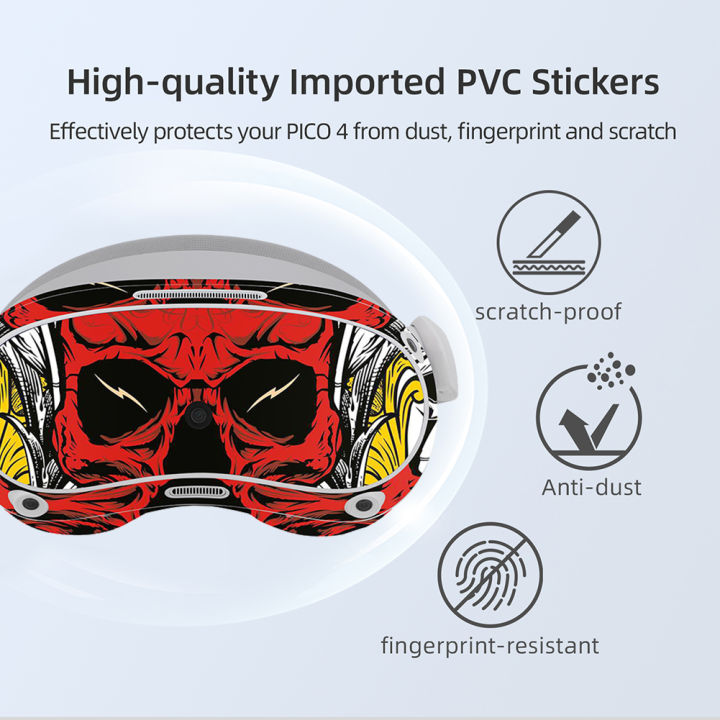 ชุดสติกเกอร์แว่น-vr-3d-กันฝุ่นลายการ์ตูนฝาครอบป้องกัน-pvc-สำหรับ-pico-4-u