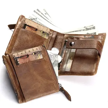 Men Wallets Genuine Leather Wallet For Men Coin Purse Small Card Holder  Chain Portfolio Portomonee Male Portfel Damski