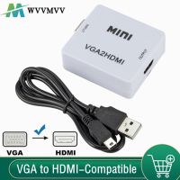 WvvMvv Portable Mini VGA to HDMI-compatible Video Converter 1080P HDMI-compatible To VGA Box Audio Adapter For PC HDTV Projector