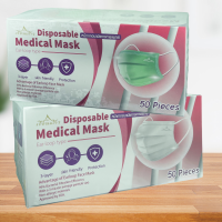 หน้ากาก แมส เรือนแก้ว หน้ากากอนามัย หนา 3 ชั้น หน้ากากอนามัยสีเขียว มาตรฐานทางการแพทย์ Medical Face Mask 50 ชิ้น 1 กล่อง