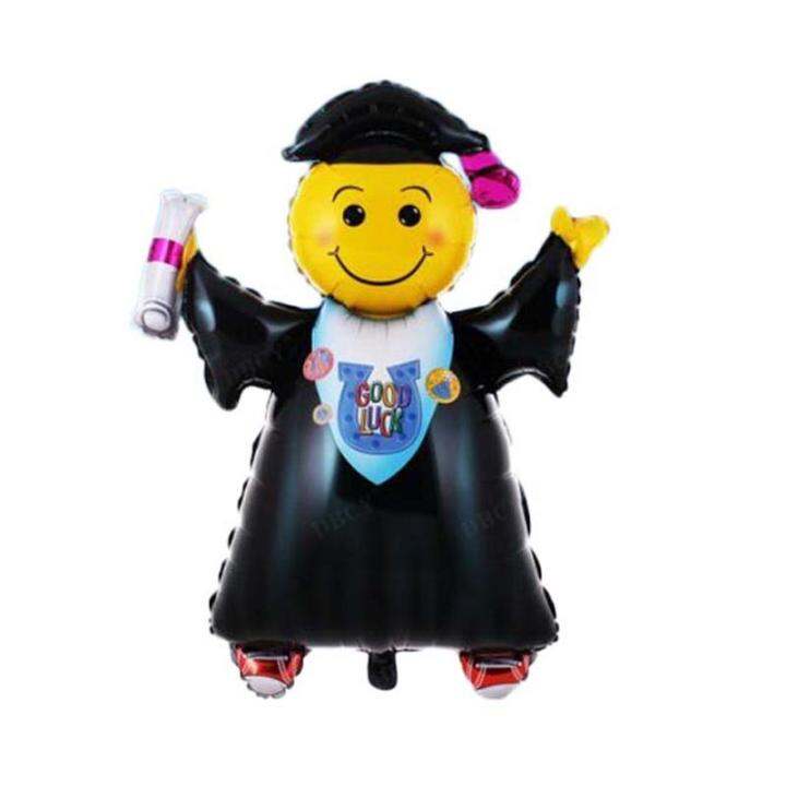 Balon Foil Wisuda Motif Smile Full Body - 25 CM / Balon Ulang tahun