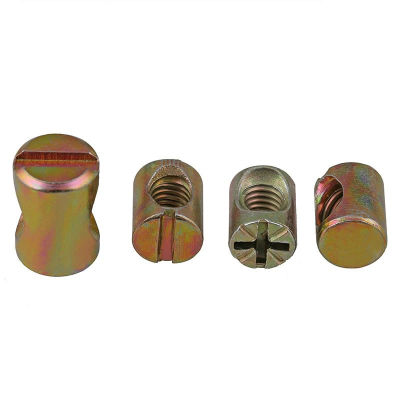 5/10pcs color galvanized slotted/cross barrel nut bolt cross pin slotted hammer embedded nut bed chair furniture