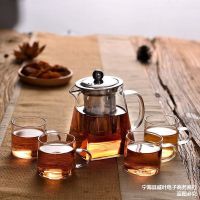 ✁ temperature resistant teapot tea maker thickened flower filter kung fu black set