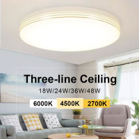 แผงไฟ Led โคมไฟติดเพดานทรงกลมสไตล์โมเดิร์น/ไฟเพดานทรงสี่เหลี่ยม18W 24W 36W 48W แผงไฟธรรมชาติให้ความอบอุ่นเย็นสำหรับห้องนั่งเล่นห้องนอน