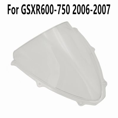 ติดตั้งกับ GSXR 600 750 K6 2006-2007กระจกบังลมสำหรับ GSXR600 GSXR750กันลมกระจกหน้าปัดสีดำใส