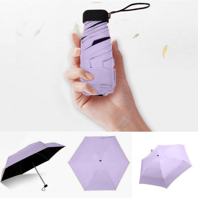 Hot Pocket Rain Umbrella Sun Rain Women Flat Lightweight Umbrella Parasol Folding Sun Umbrella Mini Umbrella Small Size For Travel