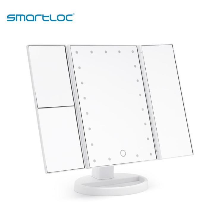 smartloc-2x-magnifying-led-light-touch-screen-desktop-makeup-mirror-bathroom-bath-mirrors-vanity-toilet-cosmetic-360-rotating