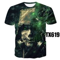 CODHaley Childe Skull T-shirt large size mens loose-fitting round neck T-shirt summer wear men