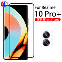 SGP กระจกโค้ง3D 2IN1ไฮบริดสำหรับ Realme 10 Pro + 5G 10 Pro Plus กระจกเทมเปอร์ป้องกันเต็มหน้าจอฟิล์มเลนส์ Realme Oppo 10 Pro5G 10plus ฟิล์มป้องกันหน้าจอ