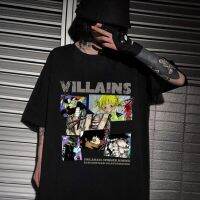 เสื้อยืดพิมพ์ลายอนิเมะ My Hero Academia My Villain Academia เสื้อยืดผู้ชายแฟชั่นฮิปฮอปเสื้อยืดเปิดไหล่ Streetwear ขนาด5XL 6XL