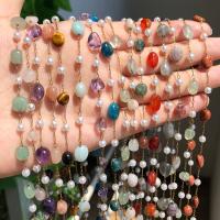 Natural Stones Tainless Steel Quartz Gem Beads Chain DIY Charms for Jewelry Making Necklace Bracelet Handmade Accessories Gifts DIY accessories and ot