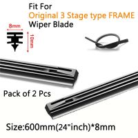 2Pcs Best Quality Car Windshield Wiper Blade Black Silicone Refills 24 quot;x 8mm