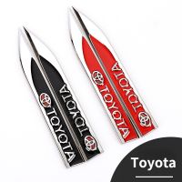 Hot New 2PCS Car Styling Metal Car Side Fender Decoration 3D Marker Sticker For Toyota Vios Yaris Avanza Wish Corolla Cross Fortuner zhi