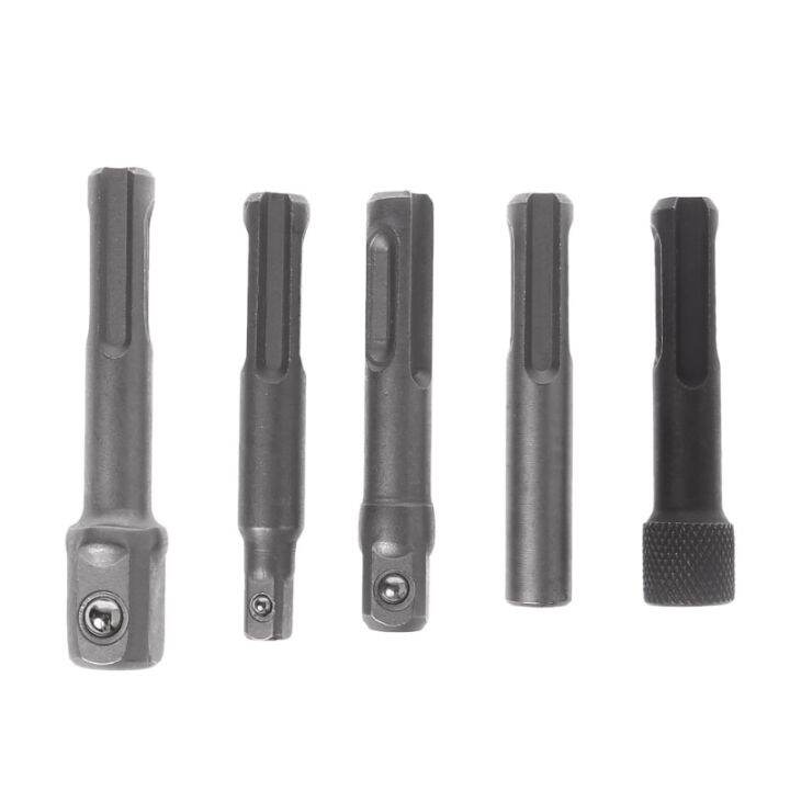 5ชิ้น-sds-plus-1-4ซ็อกเก็ตหกเหลี่ยมไดรเวอร์ค้อนดอกสว่านเจาะรูเชยอะแดปเตอร์บาร์ชุดคิท