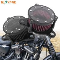 ► ◄ อุปกรณ์เสริมตัวกรองอากาศของมอเตอร์ไซค์การไหลสูงสำหรับ Harley Davidson 883 Sportster 1200สปอร์ตชุดระบบแผ่นดูดอากาศ CNC แบบสปอร์ต