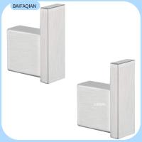 BAIFAQIAN 2 Pack เหล็กไร้สนิม ตะขอแขวนผ้าเช็ดตัว แปรงเงิน ตะขอแขวนฝักบัว ทนทานสำหรับงานหนัก ตะขอแขวนเสื้อผ้า ห้องน้ำสำนักงาน