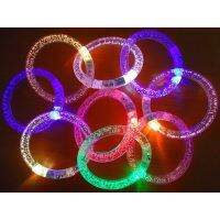 LED Light Up Flashing Bubble celet Acrylic Glow Blinking Party Club Color Toy