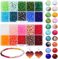 3000Pcs 4mm Glass Beads for Jewelry Making Rondelle Crystal Spacer Beads for Bracelets Necklaces Earrings Rings DIY Crafts Beads