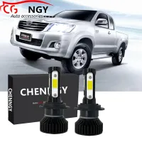 ใหม่ หลอดไฟหน้ารถยนต์ LED V4 6000K สีขาว แบบเปลี่ยน สําหรับ Toyota Hilux VIGO KUN25 2005 2006-2011 (1 คู่)