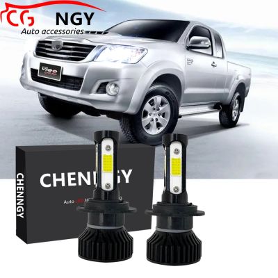 หลอดไฟหน้ารถยนต์ LED V4 6000K สีขาว แบบเปลี่ยน สําหรับ Toyota Hilux VIGO KUN25 2005 2006-2011 (1 คู่) เสียบและเล่น