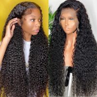 【jw】✵ 13x4 Front Human Hair Wigs Deep Frontal Curly PrePlucked Hairline Wig