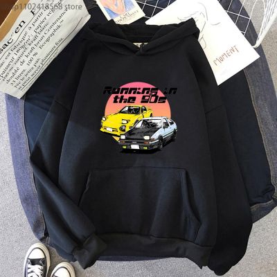 Running In The 90s Manga Hoodies Initial D Sweatshirt Men Clothing Y2K Clothes Japanese Streetwear Long Sleeve Pullovers Size XS-4XL