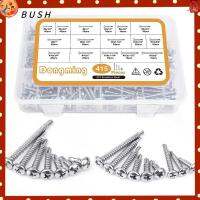 BUSH 415Pcs #6 #8 #10 สกรูเกลียวปล่อย เหล็กไร้สนิม สีดำสีดำ สกรูโลหะแผ่น ทนทานต่อการใช้งาน ชุดแยกสกรู โลหะพลาสติก