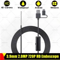 【Trending】 3.9มม. 2.0MP 720P HD กล้อง Endoscope Mirco USB Type-C ตรวจสอบ Borescope งูสายแข็งแบบยืดหยุ่น Videoscope สำหรับ PC