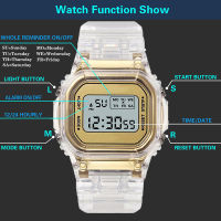 【Ready Stock】Fashion Transparent Sports Watch Men Women Kids Electronic LED Digital Watch