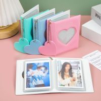 【LZ】 Solid Color 3-inch Photo Album Album Love Hollow Photocard Holder With Heart Pendant Kpop Idol Cards Collect Book Polaroid Album