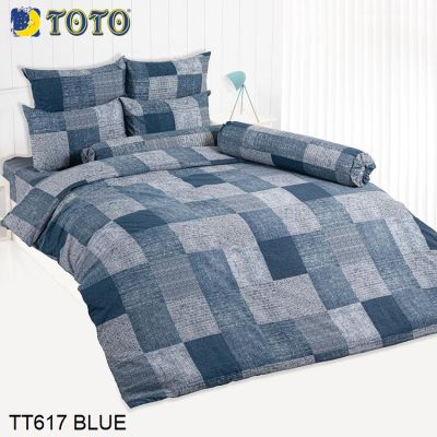 Toto ผ้าปูที่นอน (ไม่รวมผ้านวม) พิมพ์ลาย กราฟฟิก Graphic Print TT617 BLUE (เลือกขนาดเตียง 3.5ฟุต/5ฟุต/6ฟุต) #โตโต้ เครื่องนอน ชุดผ้าปู ผ้าปูเตียง