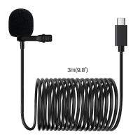 Litufoto-VV10 Interface Type-C3M Mini USB Microphone Lapel Lavalier PC Phone Camera Mic Portable for iPhone Laptop Computer