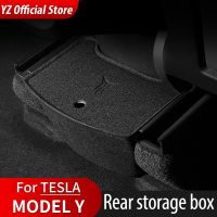 YZ For Tesla Model 3 Model Y Rear Center Console Organizer Tray Flocking For Tesla Model3 Storage Box ModelY Case Accessories