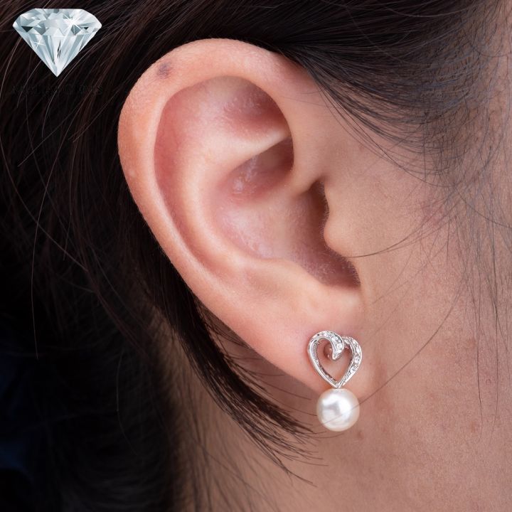 malai-gems-ต่างหูมุก-เงินแท้-silver-925-เพชรสวิส-cz-เคลือบทองคำขาว-รุ่น-21001874-แถมกล่อง-ต่างหูเพชร-ต่างหูเงินแท้