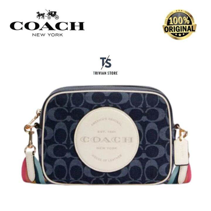 Coach Dempsey Camera Bag In Signature Jacquard With Patch Lazada