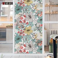 Customized Size Electrostatic Glass Film Thermal-Insulation Decorative Blooming Flower Pattern Decorative Drop-Shipping Sticker Window Sticker and Fil