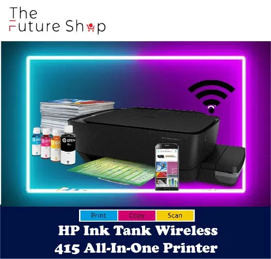 Hp Ink Tank Wireless 415 All In One Printer Print Scan Copy Wireless Come With 4 Bottles 8307