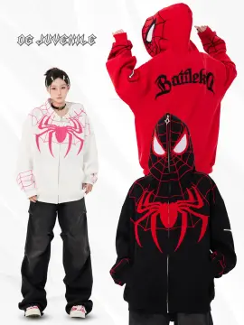 Men's Women Spider-Man Full Zip Hoodies Hip Hop Jacket Sweatshirts
