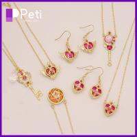 PETI JEWELLERY โลหะสำหรับตกแต่ง สร้อยคออะนิเมะ อุปกรณ์ประกอบคอสเพลย์ คริสตัลคริสตัลคริสตัล จี้คอสเพลย์ น่ารักน่ารักๆ ดีไอวาย สร้อยคอคริสตัลไม้กายสิทธิ์ สำหรับเซเลอร์มูน