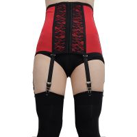 (Hot clothes)  เอวสูงเซ็กซี่ Garter เข็มขัดผู้หญิงโปร่งใสตาข่าย Suspender เข็มขัด Exotic Lace ชุดชั้นใน Garters สำหรับถุงน่อง Pantyhose