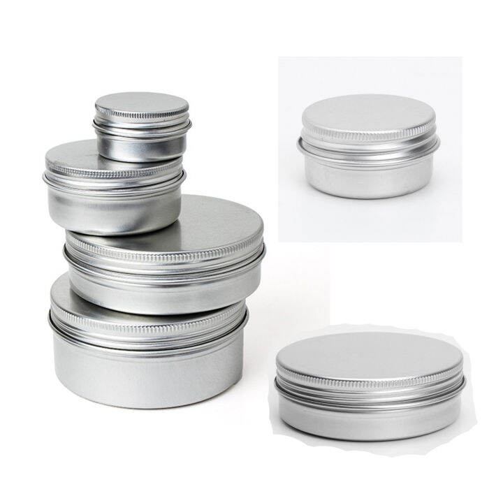 20-x-empty-cosmetics-pot-lip-balm-aluminum-jar-container-screw-cap-15ml